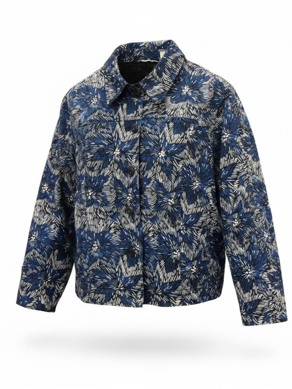 🖤 Laura Ashley Petite Blue Floral Embellished Button Front Jacket Blazer